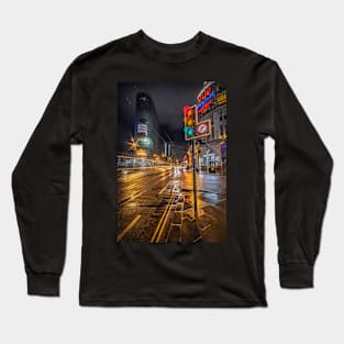 Manchester Night Street View Long Sleeve T-Shirt